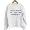 I'm sorry it's just that I literally do not care at all Sweatshirt