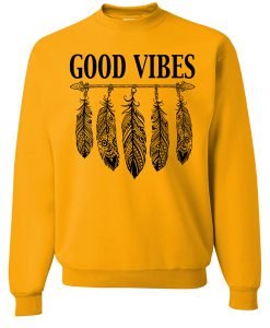 Good Vibes Black Feather Sweatshirt