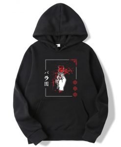 Japanese Gothic Red Rose Hoodie