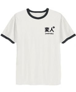 Japanese Weirdo Pocket Print Ringer T-shirt