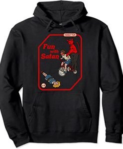 Fun With Satan Vintage Child Game Horror Goth Punk Pullover Hoodie